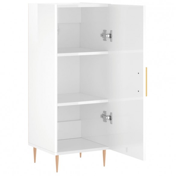 Buffet Blanc brillant 34,5x34x90 cm Bois d'ingénierie