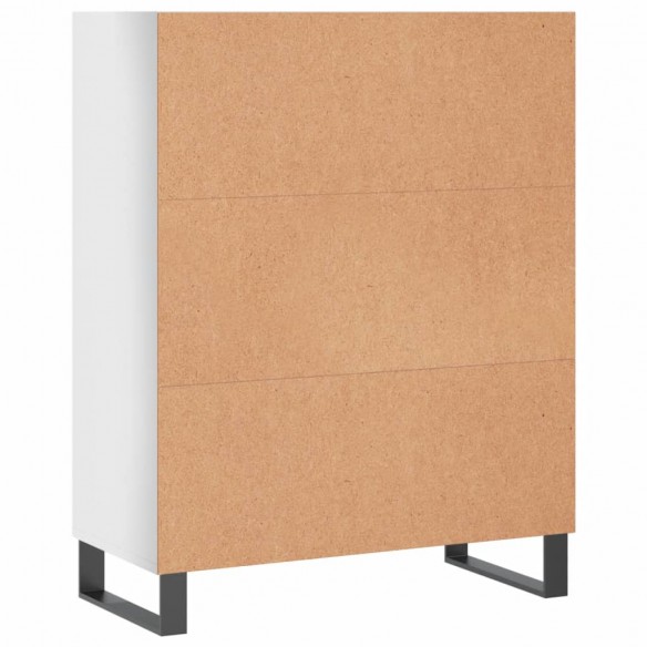 Armoire à étagères blanc brillant 69,5x32,5x90 cm