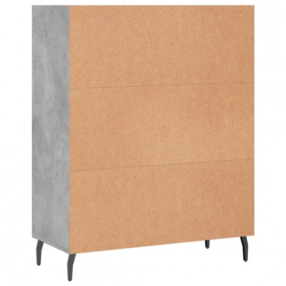 Armoire à étagères gris béton 69,5x32,5x90 cm bois d'ingénierie