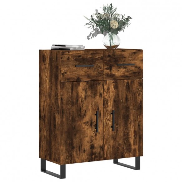 Buffet chêne fumé 69,5x34x90 cm bois d'ingénierie