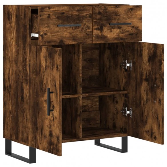 Buffet chêne fumé 69,5x34x90 cm bois d'ingénierie