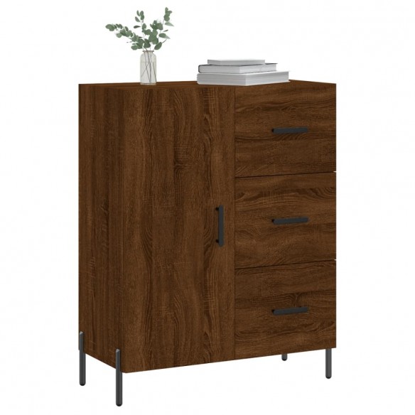 Buffet chêne marron 69,5x34x90 cm bois d'ingénierie