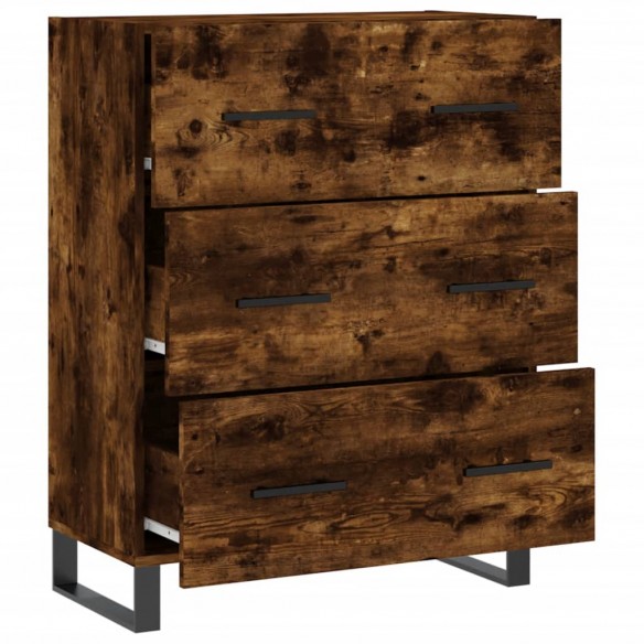 Buffet chêne fumé 69,5x34x90 cm bois d'ingénierie