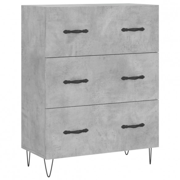 Buffet gris béton 69,5x34x90 cm bois d'ingénierie