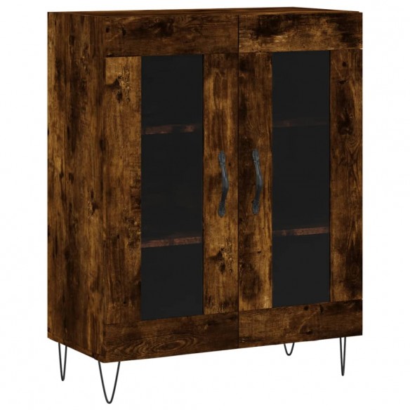 Buffet chêne fumé 69,5x34x90 cm bois d'ingénierie