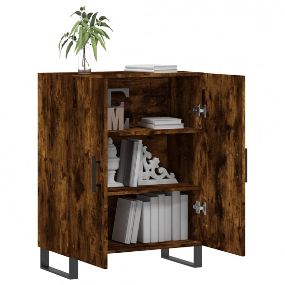 Buffet chêne fumé 69,5x34x90 cm bois d'ingénierie