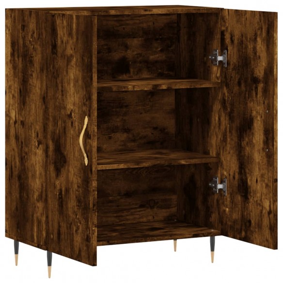 Buffet chêne fumé 69,5x34x90 cm bois d'ingénierie