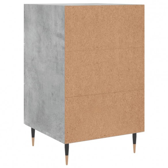 Table de chevet gris béton 40x40x66 cm bois d'ingénierie