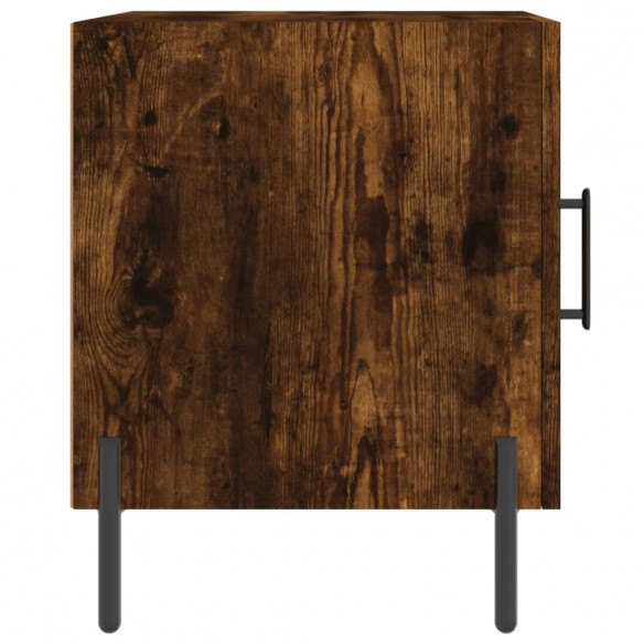 Table de chevet chêne fumé 40x40x50 cm bois d'ingénierie