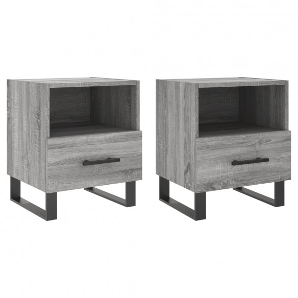 Tables de chevet 2 pcs sonoma gris 40x35x47,5 cm