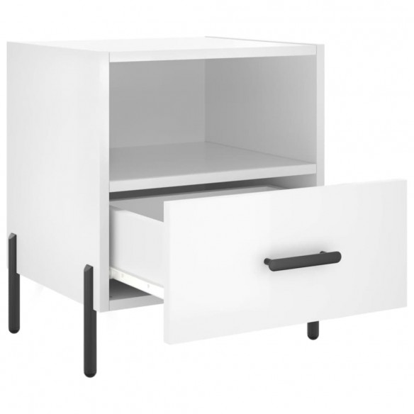 Tables de chevet 2 pcs blanc brillant 40x35x47,5 cm