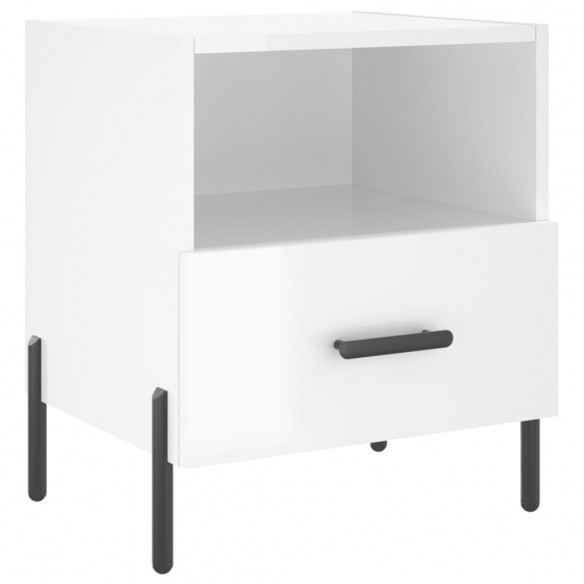 Tables de chevet 2 pcs blanc brillant 40x35x47,5 cm