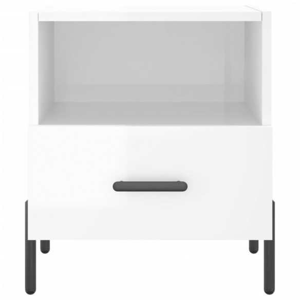 Tables de chevet 2 pcs blanc brillant 40x35x47,5 cm