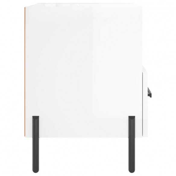 Tables de chevet 2 pcs blanc brillant 40x35x47,5 cm