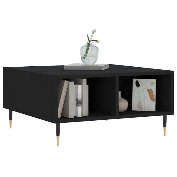 Table basse noir 60x60x30 cm bois d'ingénierie