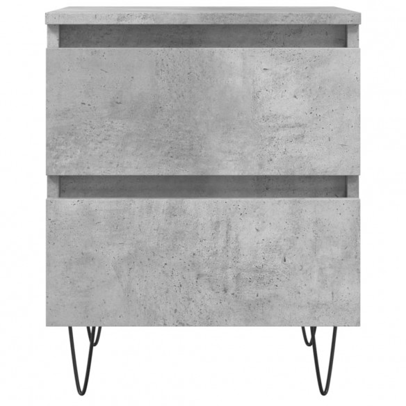 Tables de chevet 2 pcs gris béton 40x35x50 cm bois d’ingénierie