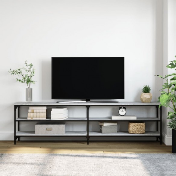 Meuble TV sonoma gris 180x30x50 cm bois d'ingénierie et métal