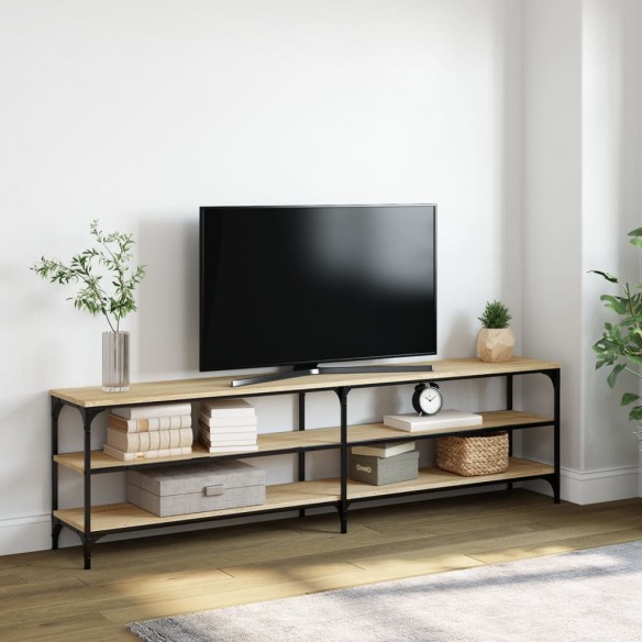 Meuble TV chêne sonoma 180x30x50 cm bois d'ingénierie et métal