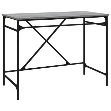 Bureau sonoma gris 100x50x75 cm bois d'ingénierie et fer 2