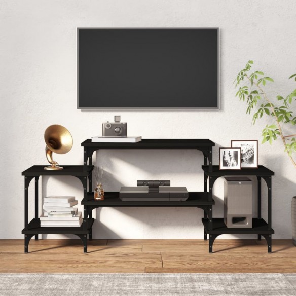 Meuble TV noir 117x35x52 cm bois d'ingénierie