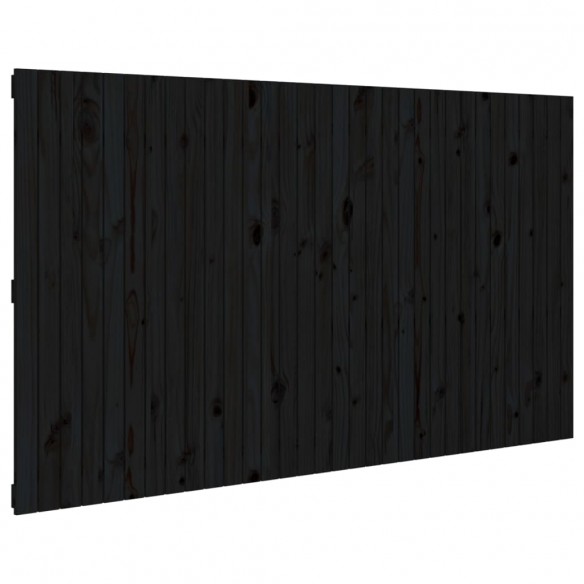 Tête de lit murale Noir 204x3x110 cm Bois massif de pin