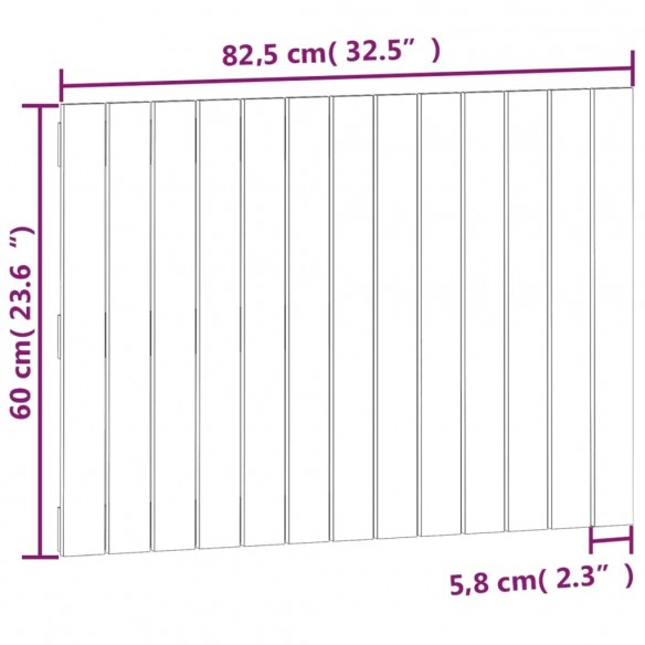 Tête de lit murale Blanc 82,5x3x60 cm Bois massif de pin