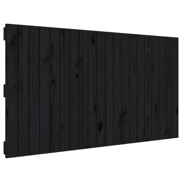 Tête de lit murale Noir 127,5x3x60 cm Bois massif de pin