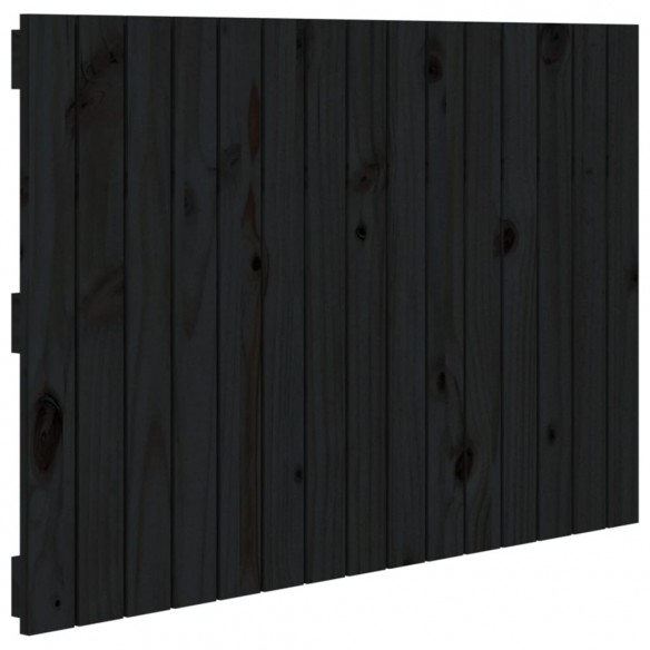 Tête de lit murale Noir 95,5x3x60 cm Bois massif de pin