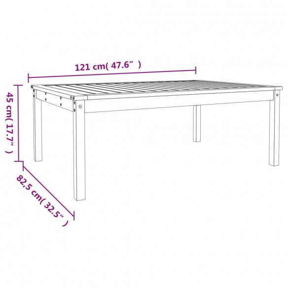 Table de jardin 121x82,5x45 cm bois massif de douglas