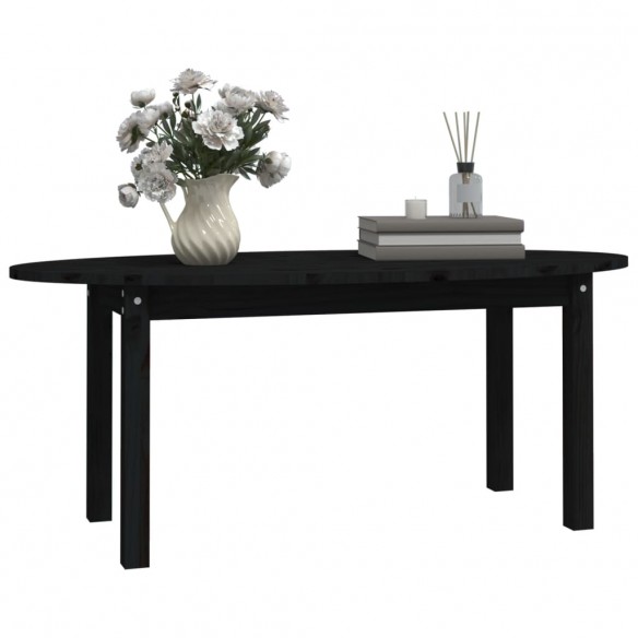 Table basse Noir 110x55x45 cm Bois massif de pin