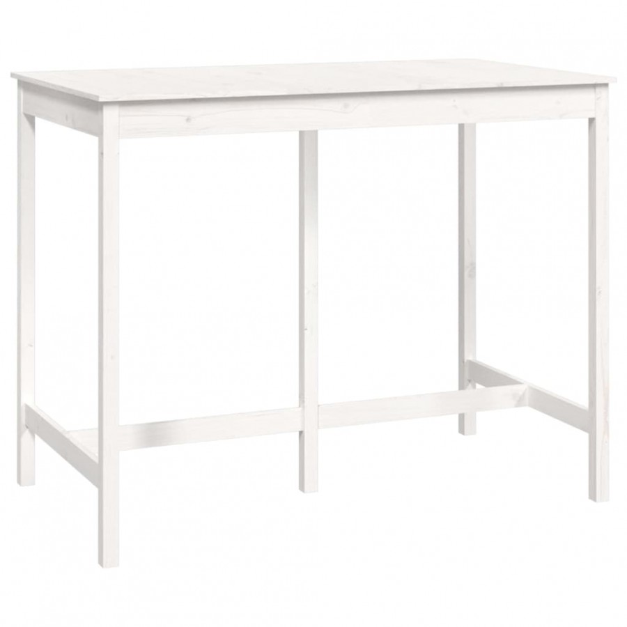 Table de bar Blanc 140x80x110 cm Bois massif de pin Table de bar Blanc 140x80x110 cm Bois massif de pin