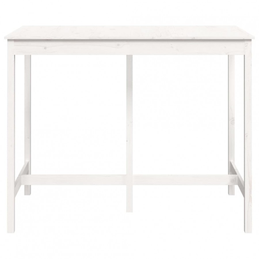Table de bar Blanc 140x80x110 cm Bois massif de pin Table de bar Blanc 140x80x110 cm Bois massif de pin
