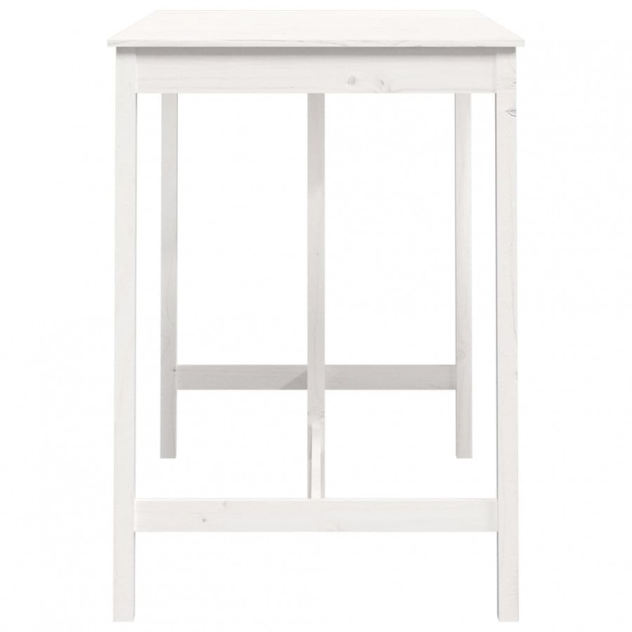 Table de bar Blanc 140x80x110 cm Bois massif de pin Table de bar Blanc 140x80x110 cm Bois massif de pin