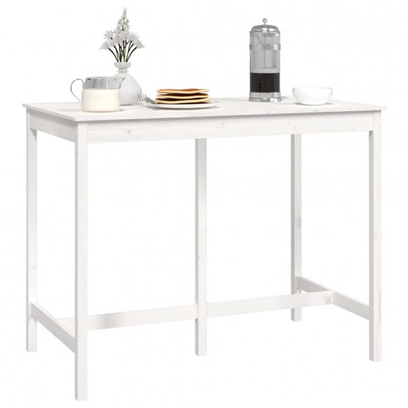 Table de bar Blanc 140x80x110 cm Bois massif de pin