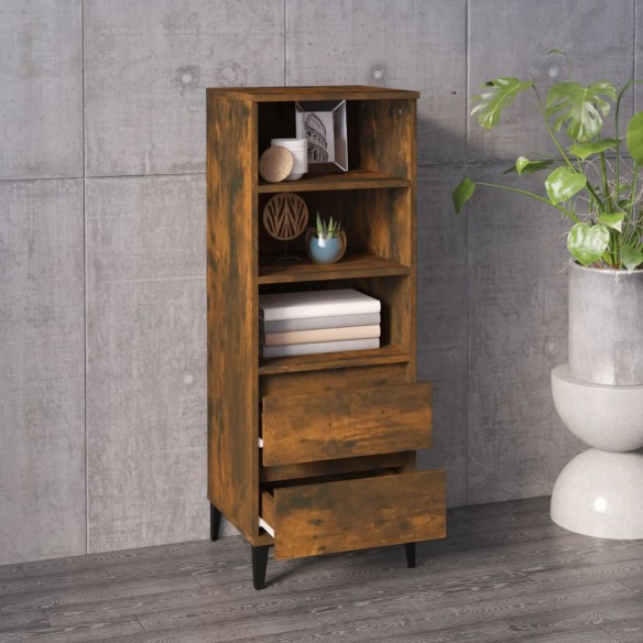 Buffet haut Chêne fumé 40x36x110 cm Bois d'ingénierie