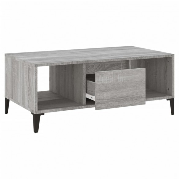 Table basse Sonoma gris 90x50x36,5 cm Bois d'ingénierie