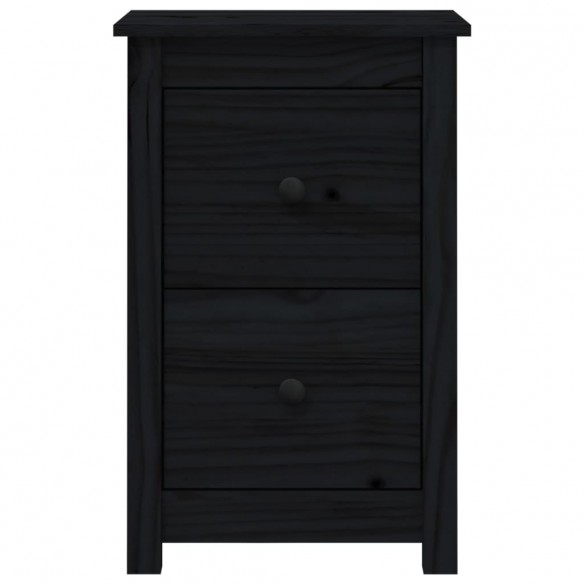 Table de chevet Noir 40x35x61,5 cm Bois de pin massif