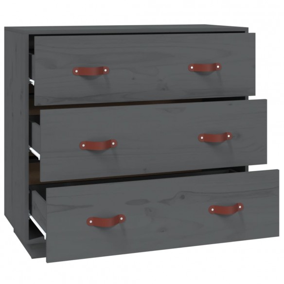 Buffet Gris 80x40x75 cm Bois massif de pin