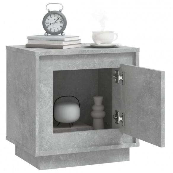 Table de chevet gris béton 44x35x45 cm bois d'ingénierie
