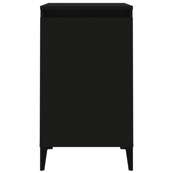 Tables de chevet 2 pcs noir 40x35x70 cm bois d'ingénierie