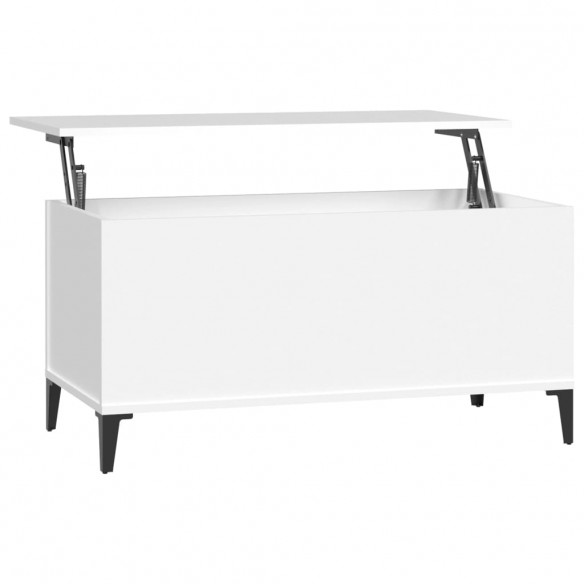 Table basse Blanc 90x44,5x45 cm Bois d'ingénierie
