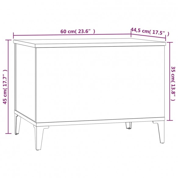 Table basse Gris béton 60x44,5x45 cm Bois d'ingénierie