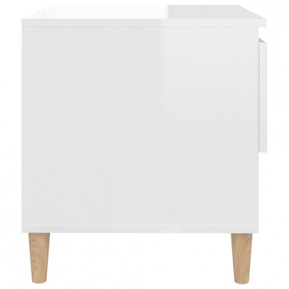 Table de chevet Blanc brillant 50x46x50 cm Bois d’ingénierie