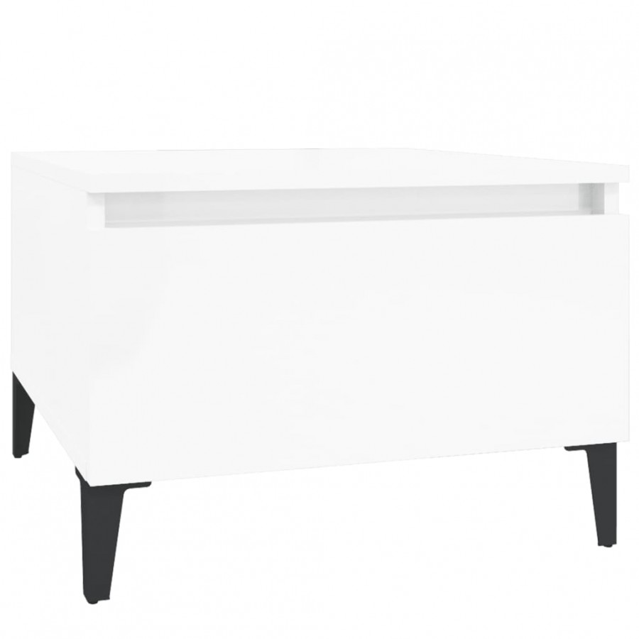 Table d'appoint Blanc brillant 50x46x35 cm 