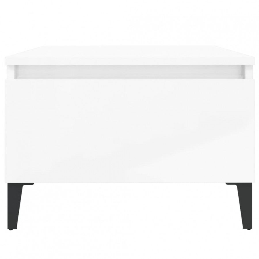 Table d'appoint Blanc brillant 50x46x35 cm 
