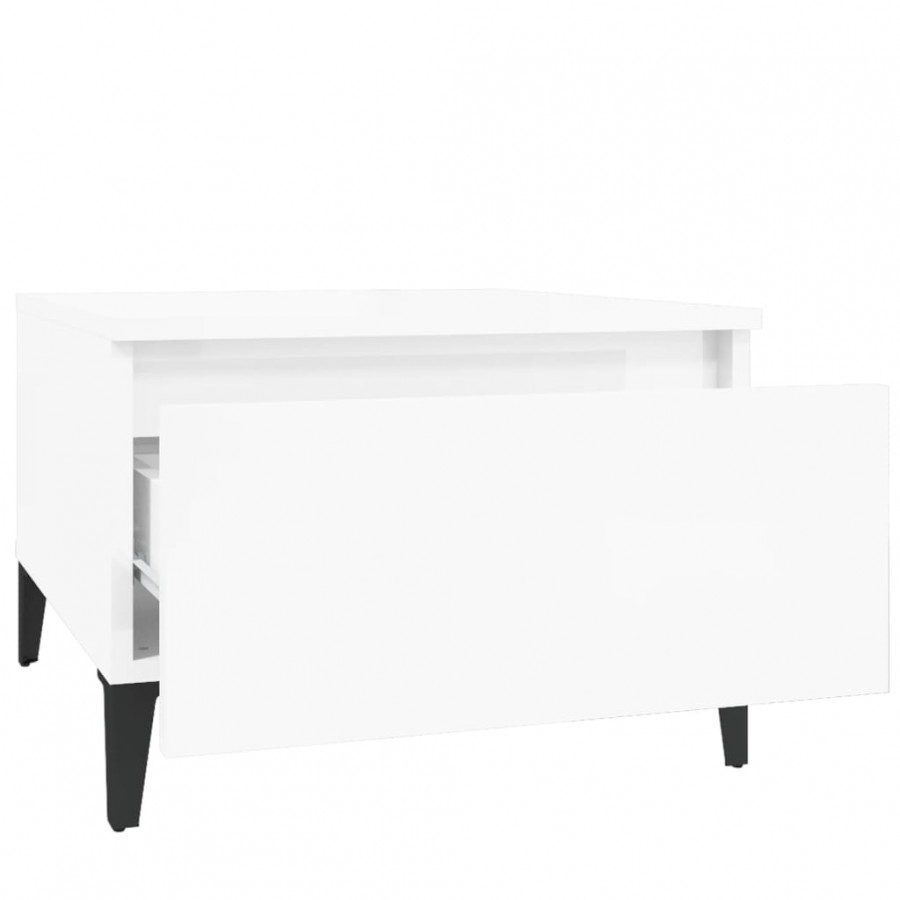 Table d'appoint Blanc brillant 50x46x35 cm 