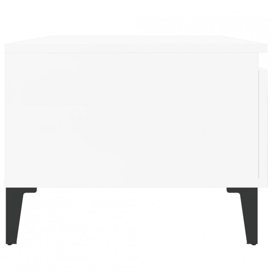 Table d'appoint Blanc brillant 50x46x35 cm 