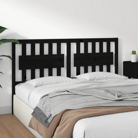 Tête de lit Noir 155,5x4x100 cm Bois massif de pin