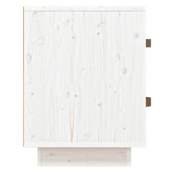 Table de chevet Blanc 40x34x45 cm Bois de pin massif