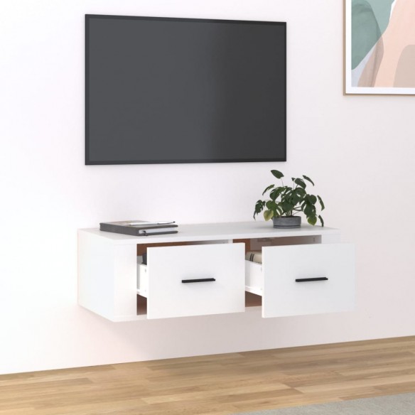 Meuble TV suspendu Blanc 80x36x25 cm Bois d'ingénierie